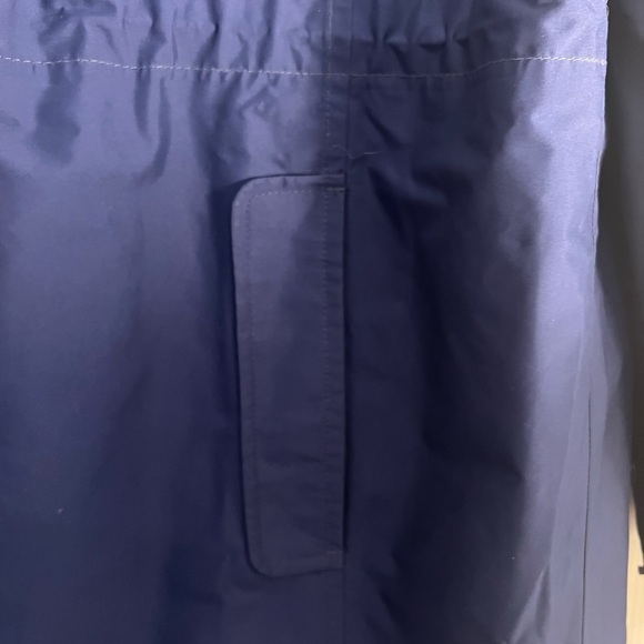 L.L. Bean Women's Navy Rain/Trench Coat with hood, women’s size L - Picture 7 of 10